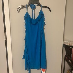 Cider Vibrant Blue Halter Dress